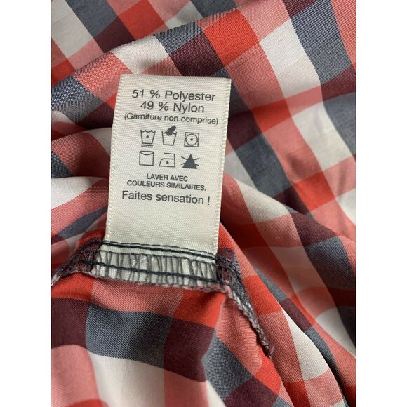 TILLEY Endurables Mens  Short Sleeve Button Up Shirt Size M Red/Gray - Picture 7 of 7